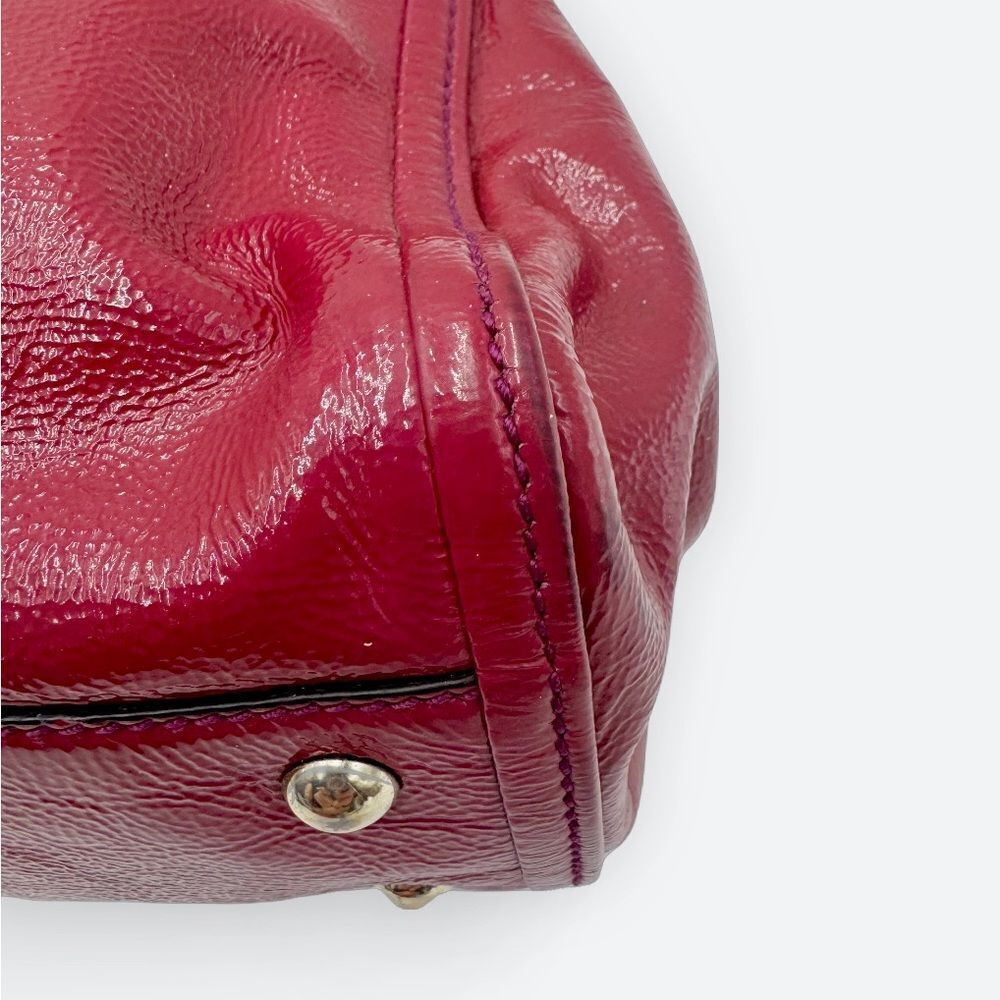 Auth Gucci SoHo Fuchsia Pink Patent Leather Small 2way Convertible Satchel - Picture 10 of 13